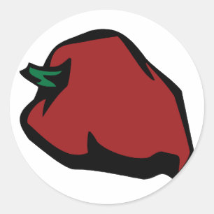 Single Red Habanero Graphic Classic Round Sticker