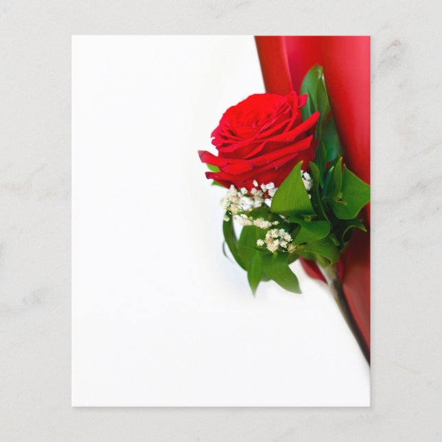Single Red Rose – Floral White Background Flyer (Front)