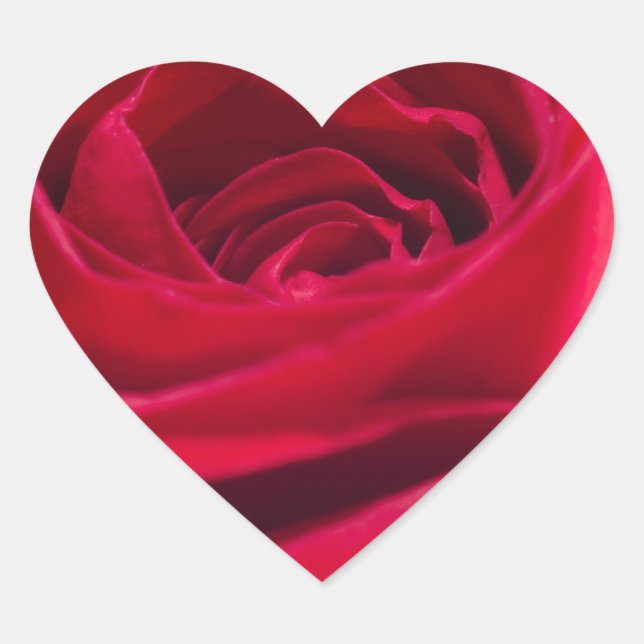 Single Red Rose Heart Sticker (Front)