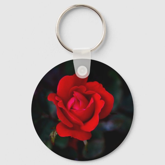 Single Red Rose... Keychain (Front)