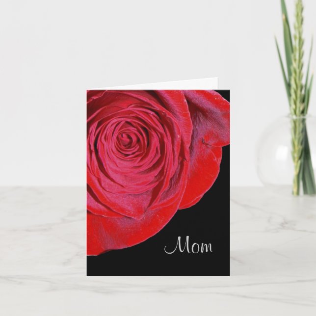Single Red Rose Mom Card (Front)