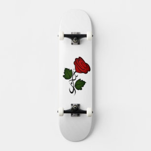 Single Red Rose Skateboard