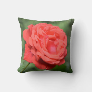 Single red rose throw pillow