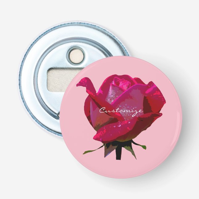 single red rose Thunder_Cove any colour Bottle Opener (Front)