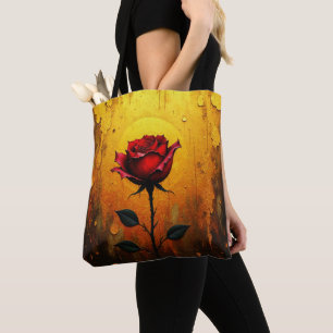 Single Red Rose Tote Bag