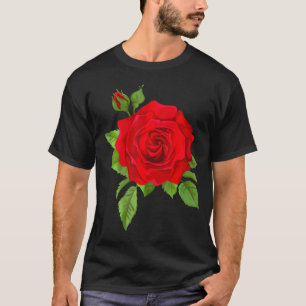 Single Red Roses Flower Of Cute Red Roses Flower G T-Shirt