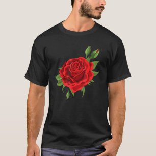 Single Red Roses Flower Of Cute Red Roses Flower G T-Shirt