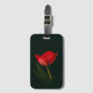 Single Red Tulip Luggage Tag