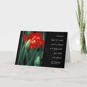 Single Red Tulip with Quote Card
