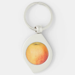 Single ripe apple keychain
