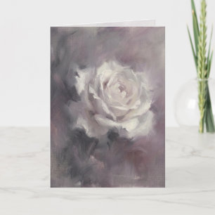 "Single Rose Oil Painting" Greeting Card