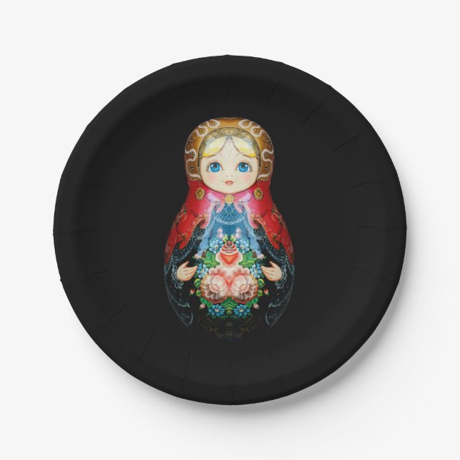 Single Russian doll Paper Plate (Front)