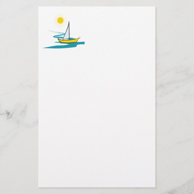 Single sailboat stationery (Front)