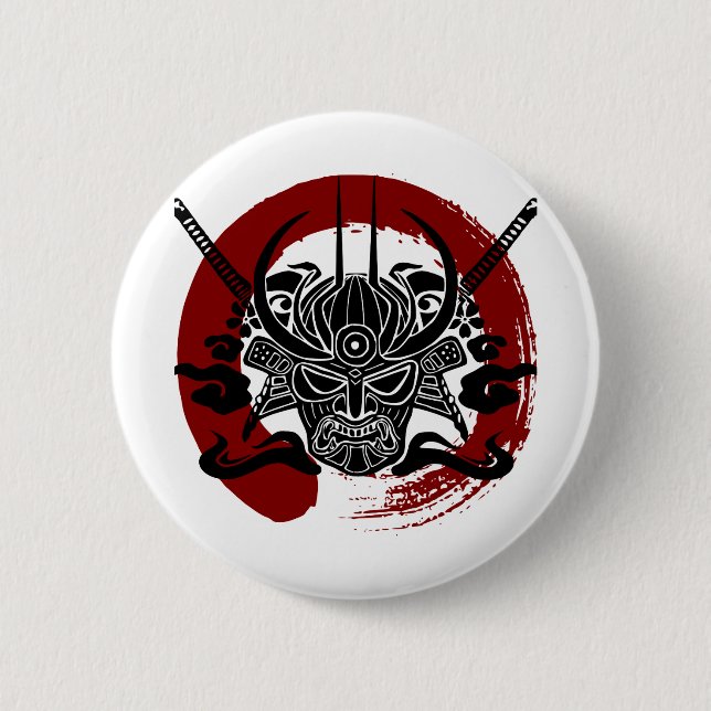 Single Samurai Enso Blood Circle 2 Inch Round Button (Front)