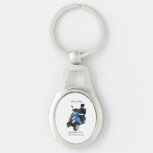 Single sided oval keychain