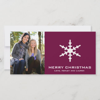 Single Snowflake with Customizable Colours Holiday Card