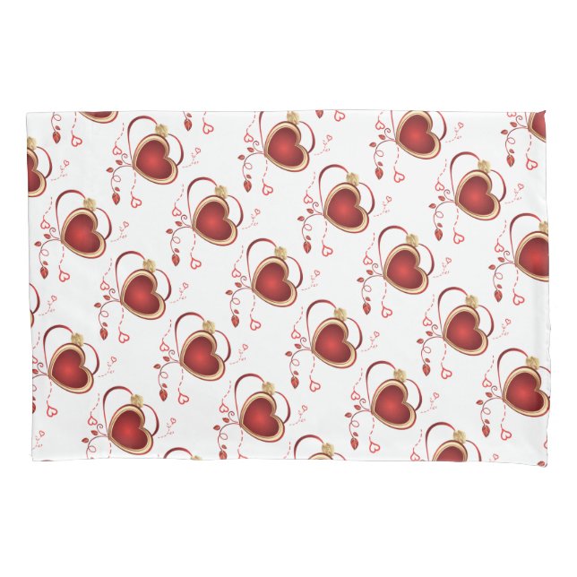Single Standard Size Pillowcase/Hearts Pillowcase (Front)