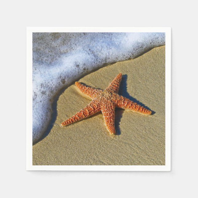Single Starfish on Beach Napkin (Front)