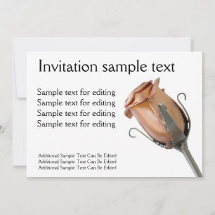 Single steel rose card, Invitation sample text,...