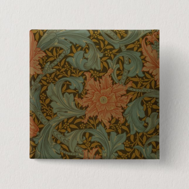 'Single Stem' wallpaper design 2 Inch Square Button (Front)