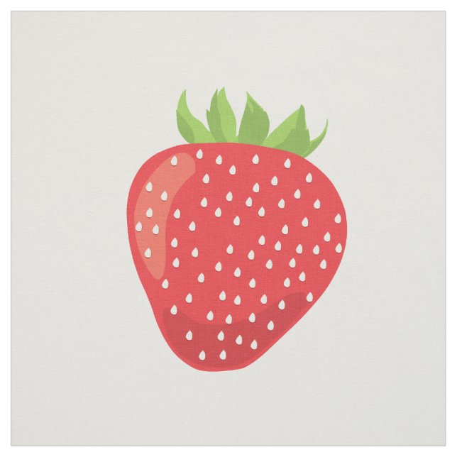 Single Strawberry Cotton Fabric Swatch (Swatch)