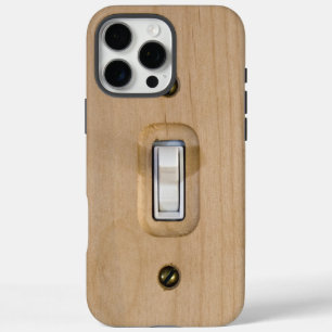 Single Switch Wooden Plate Close Up Photograph iPhone 16 Pro Max Case