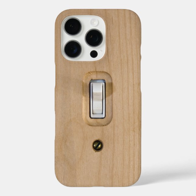 Single Switch Wooden Plate Close Up Photograph Case-Mate iPhone Case (Back)