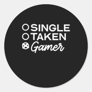 Single Taken Gamer Classic Round Sticker