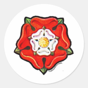 Single Tudor Rose Classic Round Sticker