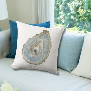 Single Watercolor Oyster Throw Pillow