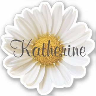 Single White Daisy Custom Name Personalized Floral