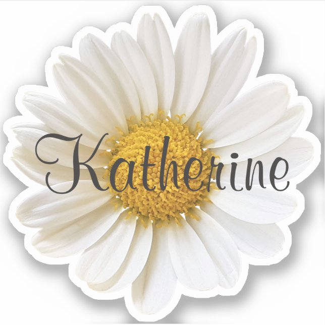 Single White Daisy Custom Name Personalized Floral (Front)