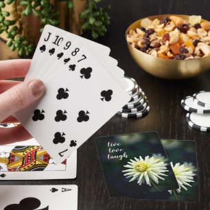 Single White Flower Motivational Playing Cards
