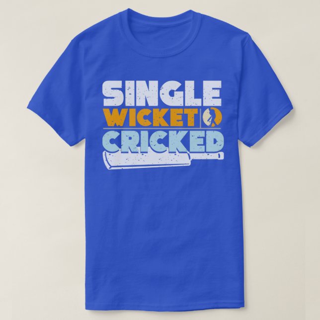 Single Wicket Cricket Player Sports Team Sport T-Shirt (Design Front)