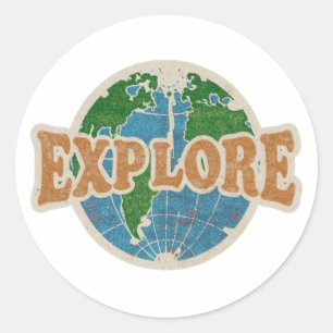 single word explore sticker