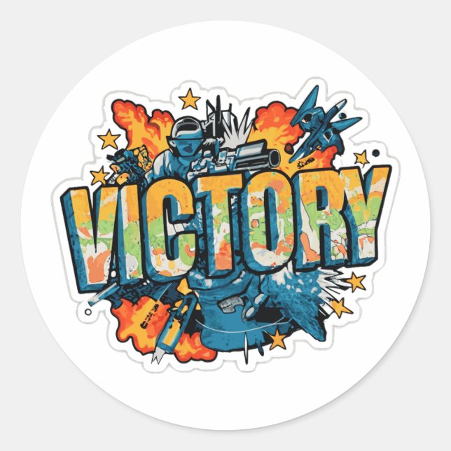 single word victory sticker (Front)