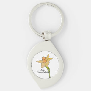 Single Yellow Daffodil Keychain