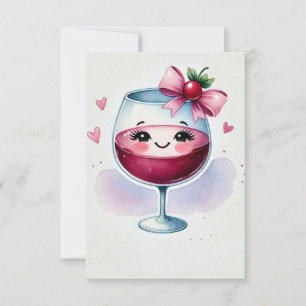 Singles Awareness Day Party Wine Glass  Invitation