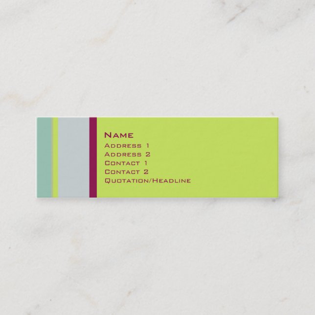 Singles •  No. 0001 Mini Business Card (Front)