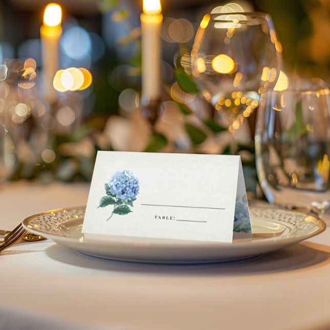 SINI Blue Hydrangea Folded Place Card (Creator Uploaded)