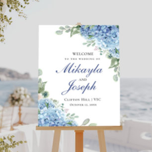 SINI Blue Hydrangea Welcome Poster vertical