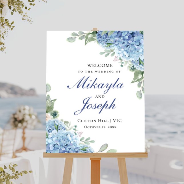 SINI Blue Hydrangea Welcome Vertical Poster (Creator Uploaded)