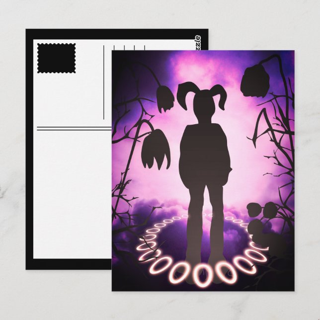 sini bunny easter egg halo postcard (Front/Back)