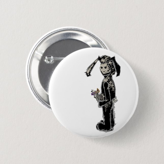 sinibunny 2 inch round button (Front & Back)