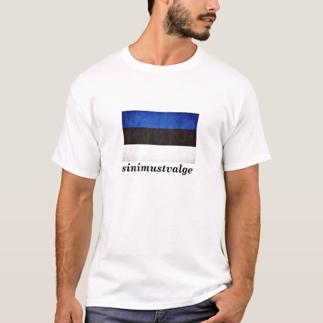 "sinimustvalge" Estonia Flag T-Shirt (Front)