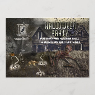 Sinister Avenue Scary Halloween Invitations de fêt