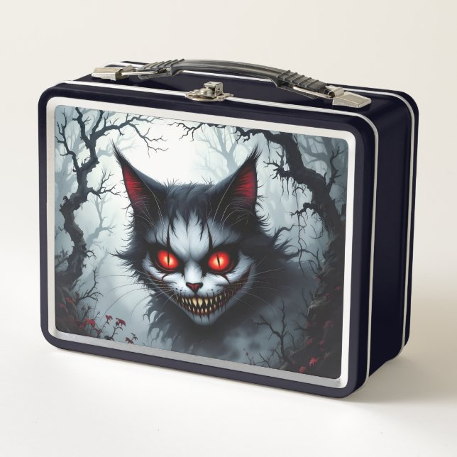 Sinister Cat Metal Lunch Box (Front)