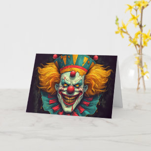 Sinister Circus Clown - Happy Halloween Card