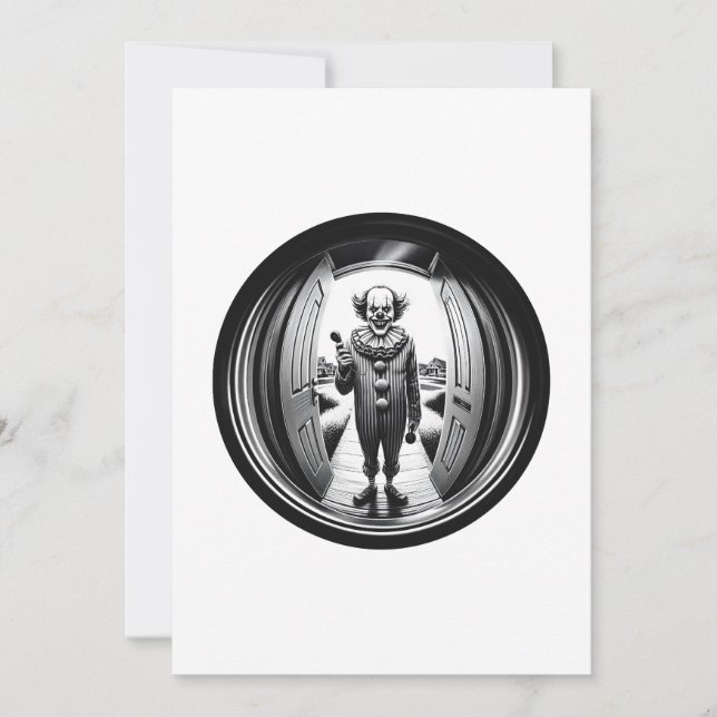 Sinister Clown at Your Door | Fisheye Invitation (Front)