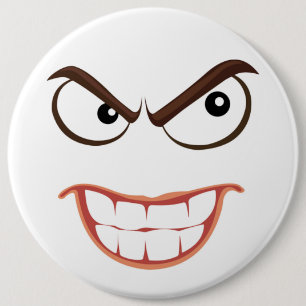 SINISTER FACE 6 INCH ROUND BUTTON
